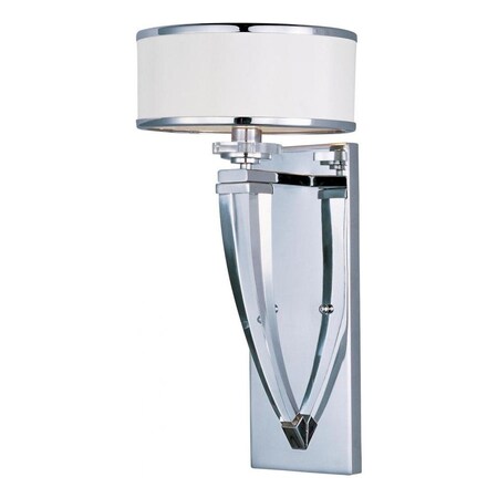 Maxim One Light Polished Chrome Beveled Crystal Glass Wall Light 39828BCWTPC